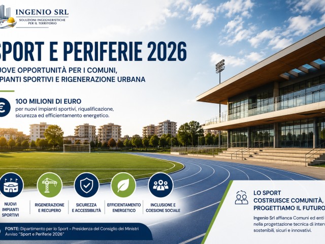 Sport e Periferie 2026: bando per impianti sportivi e Comuni