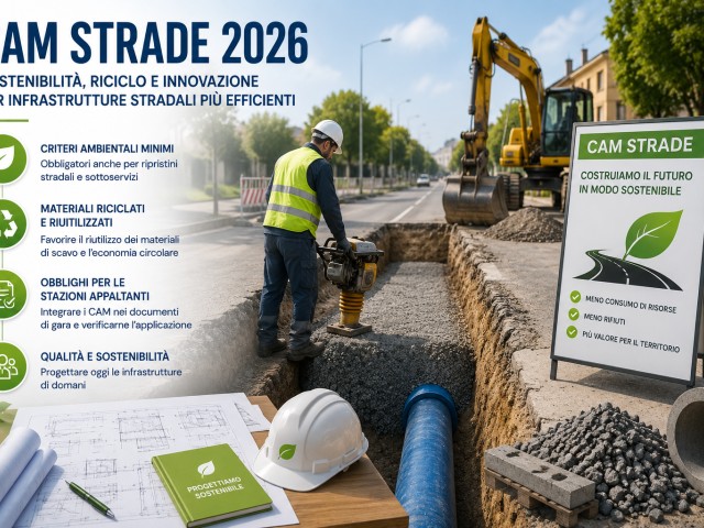 CAM Strade 2026: obblighi per ripristini stradali, scavi e materiali riciclati